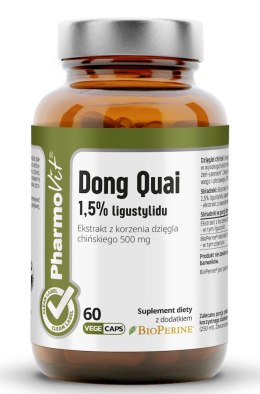 DZIĘGIEL CHIŃSKI (DONG QUAI) EKSTRAKT (500 mg) BEZGLUTENOWY 60 KAPSUŁEK - PHARMOVIT (CLEAN LABEL) PHARMOVIT (suplementy diety)