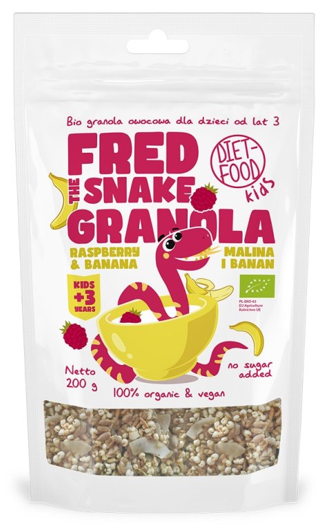 GRANOLA Z ANANASEM I BANANEM BIO 200 g - DIET-FOOD (FRED THE SNAKE) DIET-FOOD