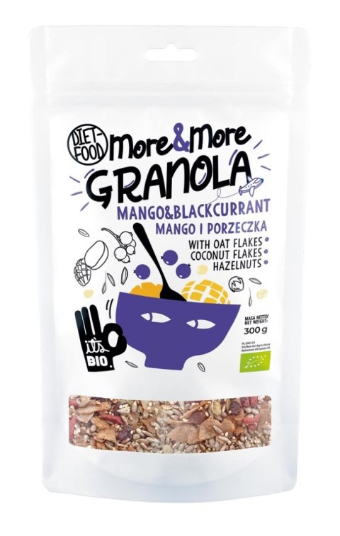 GRANOLA Z MANGO I CZARNĄ PORZECZKĄ BIO 200 g - DIET-FOOD (FRED THE SNAKE) DIET-FOOD