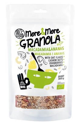 GRANOLA Z ORZECHAMI MAKADAMIA I ANANASEM BIO 300 g - DIET-FOOD (MORE & MORE) DIET-FOOD