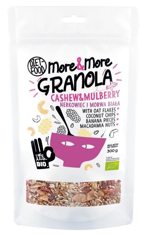 GRANOLA Z ORZECHAMI NERKOWCA I MORWĄ BIAŁĄ BIO 300 g - DIET-FOOD (MORE & MORE) DIET-FOOD