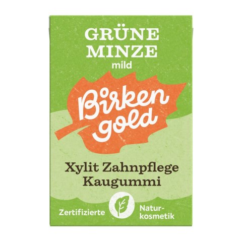 GUMA DO ŻUCIA Z KSYLITOLEM O SMAKU MIĘTY BEZ DODATKU CUKRÓW 28 g - BIRKENGOLD BIRKENGOLD (musy, ciastka, gumy)