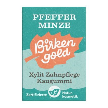 GUMA DO ŻUCIA Z KSYLITOLEM O SMAKU MIĘTY PIEPRZOWEJ BEZ DODATKU CUKRÓW 28 g - BIRKENGOLD BIRKENGOLD (musy, ciastka, gumy)