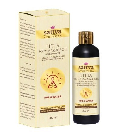 OLEJ DO MASAŻU ŁAGODZĄCY Z OLEJKIEM SANDAŁOWCA 200 ml - SATTVA (AYURVEDA) SATTVA (kosmetyki ajurwedyjskie, kadzidełka)