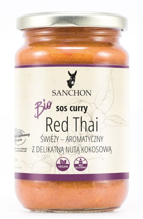 SOS CURRY RED THAI BEZGLUTENOWY BIO 340 g - SANCHON SANCHON (sosy, przyprawy w płynie)