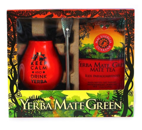 ZESTAW EXCLUSIVE (YERBA MATE MAS ENERGIA GUARANA 400 g, MATERO, BOMBILLA) - YERBA MATE GREEN YERBA MATE GREEN (yerba mate)