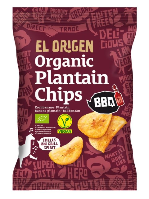 CHIPSY Z PLANTANA BBQ BEZGLUTENOWE BIO 80 g - EL ORIGEN EL ORIGEN (chipsy)
