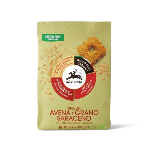 CIASTKA OWSIANO - GRYCZANE BIO 250 g - ALCE NERO ALCE NERO (włoskie produkty)