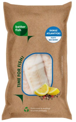 DORSZ ATLANTYCKI FILET BEZ SKÓRY MROŻONY 475 g - BETTER FISH BETTER FISH (ryby i owoce morza, w tym MROŻONKI)