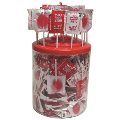 LIZAKI PŁASKIE FAIR TRADE BEZGLUTENOWE BIO 6 g - ALTERNATIVA3 ALTERNATIVA3 (kawy, lizaki, cukier, kakao)