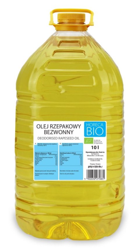 OLEJ RZEPAKOWY DO GOTOWANIA I SMAŻENIA BIO 10 L - HORECA (BIO PLANET) HORECA BIO - pozostałe