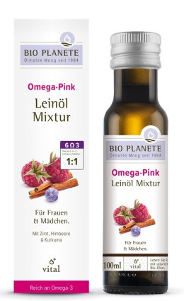 OMEGA PINK - MIESZANKA Z OLEJEM LNIANYM (MALINA, CYNAMON, KURKUMA) BIO 100 ml - BIO PLANETE BIO PLANETE (oleje i oliwy)