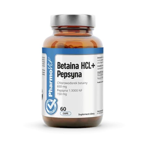 BETAINA + PEPSYNA BEZGLUTENOWA 60 KAPSUŁEK - PHARMOVIT (CLEAN LABEL) PHARMOVIT (suplementy diety)