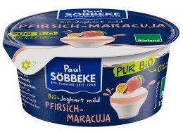 JOGURT KREMOWY BRZOSKWINIA - MARAKUJA (3,8 % TŁUSZCZU W MLEKU) BIO 150 g - SOBBEKE SOBBEKE (nabiał z mleka krowiego)