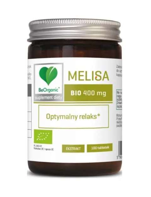 MELISA EKSTRAKT BIO (400 mg) 100 TABLETEK - BE ORGANIC BE ORGANIC (suplementy diety)