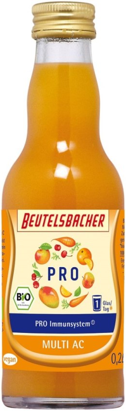 SHOT NA ODPORNOŚĆ JABŁKO - MARCHEW - POMARAŃCZA - MANGO BIO 200 ml - BEUTELSBACHER BEUTELSBACHER (soki, napoje, ocet jabłkowy)