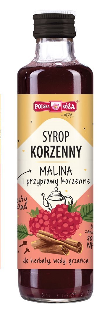SYROP KORZENNY Z MALINAMI 250 ml - POLSKA RÓŻA POLSKA RÓŻA (soki owocowe, syropy, shoty)