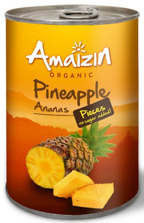 ANANAS KAWAŁKI W SOKU WŁASNYM BIO 400 g (250 g) - AMAIZIN AMAIZIN (napoje kokosowe, tortilla, chipsy, inne)