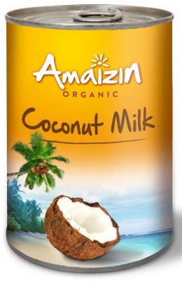COCONUT MILK - NAPÓJ KOKOSOWY BEZ GUMY GUAR (17 % TŁUSZCZU) BIO 400 ml (PUSZKA) - AMAIZIN AMAIZIN (napoje kokosowe, tortilla, chipsy, inne)