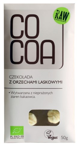 CZEKOLADA Z ORZECHAMI LASKOWYMI BIO 50 g - COCOA COCOA (czekolady i bakalie w surowej czekoladzie)