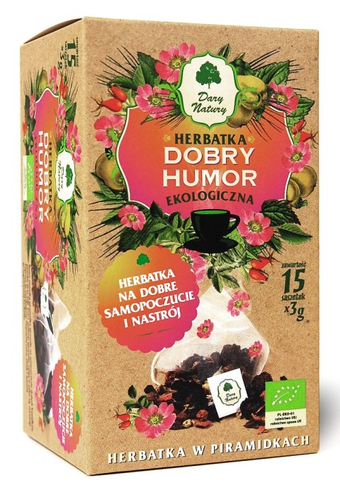 HERBATKA DOBRY HUMOR PIRAMIDKI BIO (15 x 3 g) 45 g - DARY NATURY DARY NATURY - herbatki