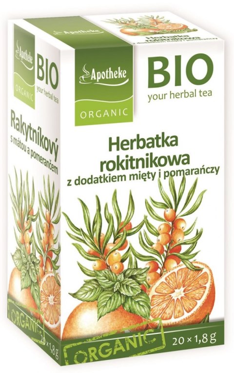 HERBATKA ROKITNIKOWA Z MIĘTĄ I POMARAŃCZĄ BIO (20 x 1,8 g) 36 g - APOTHEKE APOTHEKE (herbatki dla dzieci, dorosłych, błonnik