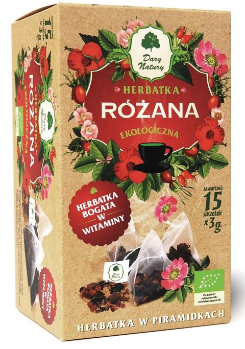 HERBATKA RÓŻANA PIRAMIDKI BIO (15 x 3 g) 45 g - DARY NATURY DARY NATURY - herbatki