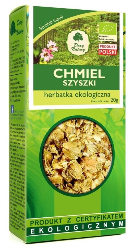 HERBATKA Z SZYSZEK CHMIELU BIO 20 g - DARY NATURY DARY NATURY - herbatki BIO