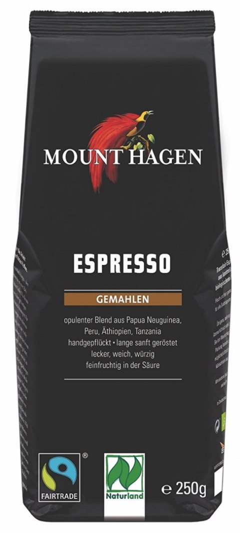 KAWA MIELONA ARABICA 100 % ESPRESSO FAIR TRADE BIO 250 g - MOUNT HAGEN MOUNT HAGEN (kawy)