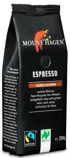 KAWA ZIARNISTA ARABICA 100 % ESPRESSO FAIR TRADE BIO 250 g - MOUNT HAGEN MOUNT HAGEN (kawy)