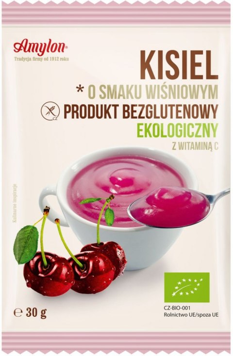 KISIEL INSTANT O SMAKU WIŚNIOWYM BEZGLUTENOWY BIO 30 g - AMYLON AMYLON (budynie, galaretki,kisiele,cukry, skrobie