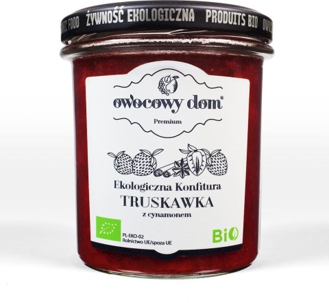 KONFITURA TRUSKAWKA Z CYNAMONEM BIO 300 g - OWOCOWY DOM OWOCOWY DOM (konfitury)