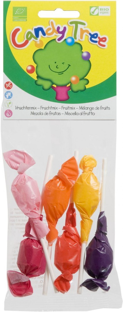 LIZAKI OKRĄGŁE MIX BEZGLUTENOWE BIO (6 x 10 g) 60 g - CANDY TREE CANDY TREE (lizaki, cukierki, żelki)