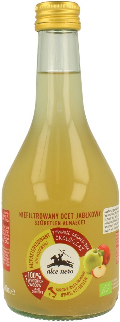 OCET JABŁKOWY 5 % NIEFILTROWANY BIO 500 ml - ALCE NERO ALCE NERO (włoskie produkty)