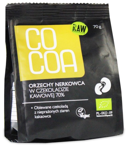 ORZECHY NERKOWCA W CZEKOLADZIE KAWOWEJ BIO 70 g - COCOA COCOA (czekolady i bakalie w surowej czekoladzie)