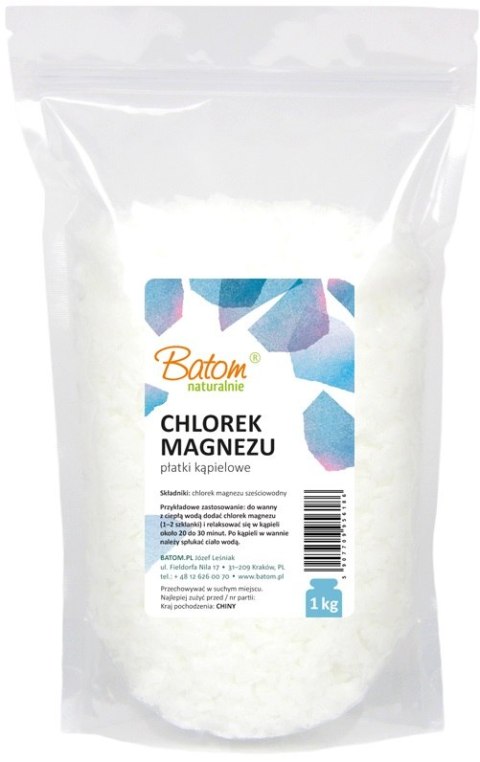 PŁATKI KĄPIELOWE (CHLOREK MAGNEZU) 1 kg - BATOM BATOM (oleje, soki, sole kąpielowe)