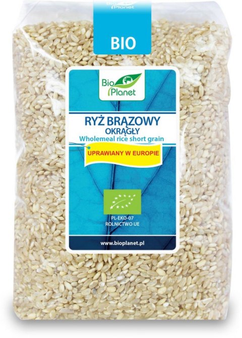 RYŻ BRĄZOWY OKRĄGŁY BIO 1 kg - BIO PLANET BIO PLANET - seria NIEBIESKA (ryże, kasze, ziarna)