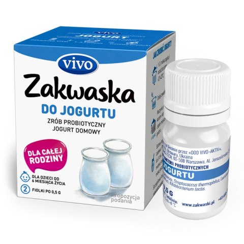 ŻYWE KULTURY BAKTERII DO JOGURTU "ZAKWASKA" BEZGLUTENOWE 1 g (2 FIOLKI) - VIVO ZAKWASKI VIVO (żywe kultury bakterii)