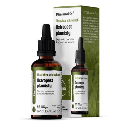 EKSTRAKTY W KROPLACH OSTROPEST PLAMISTY BEZGLUTENOWE 30 ml - PHARMOVIT (CLEAN LABEL) PHARMOVIT (suplementy diety)