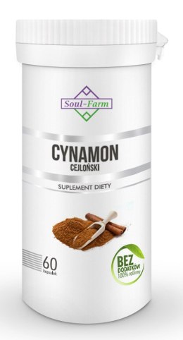 CYNAMON CEJLOŃSKI EKSTRAKT (400 mg) 60 KAPSUŁEK - SOUL FARM SOUL FARM (witaminy i ekstrakty)