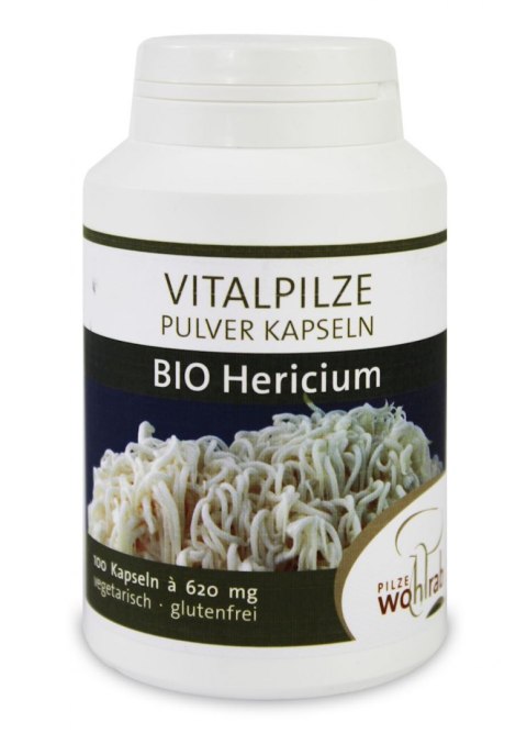 GRZYBY HERICIUM (SOPLÓWKA JEŻOWATA) BIO (500 mg) 100 KAPSUŁEK - PILZE WOHLRAB PILZE WOHLRAB (grzyby w kapsułkach)