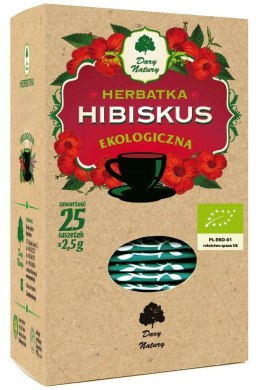 HERBATKA HIBISKUS BIO (25 x 2,5 g) 62,5 g - DARY NATURY DARY NATURY - herbatki BIO