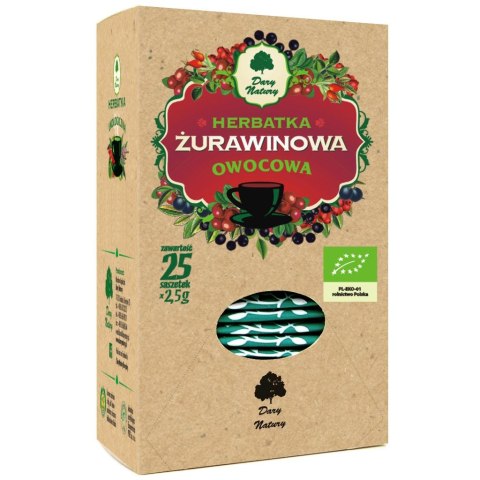 HERBATKA ŻURAWINOWO - OWOCOWA BIO (25 x 2,5 g) 62,5 g - DARY NATURY DARY NATURY - herbatki BIO