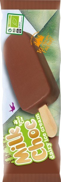 LODY NA PATYKU WANILIOWE W POLEWIE Z CZEKOLADY MLECZNEJ BIO 120 ml - ICE CREAM FACTORY ICE CREAM FACTORY (MROŻONKI - lody)