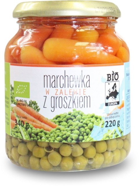 MARCHEWKA W ZALEWIE Z GROSZKIEM BIO 340 g (220 g) (SŁOIK) - BIO PLANET BIO PLANET - seria INNE