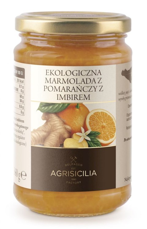 MARMOLADA Z POMARAŃCZY Z IMBIREM BIO 360 g - AGRISICILIA AGRISICILIA (marmolady, krem pistacjowy)