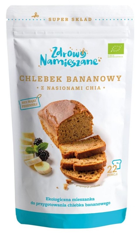 MIESZANKA NA CHLEBEK BANANOWY Z NASIONAMI CHIA BEZGLUTENOWA BIO 400 g - ZDROWO NAMIESZANE ZDROWO NAMIESZANE (mieszanki do wypieków)