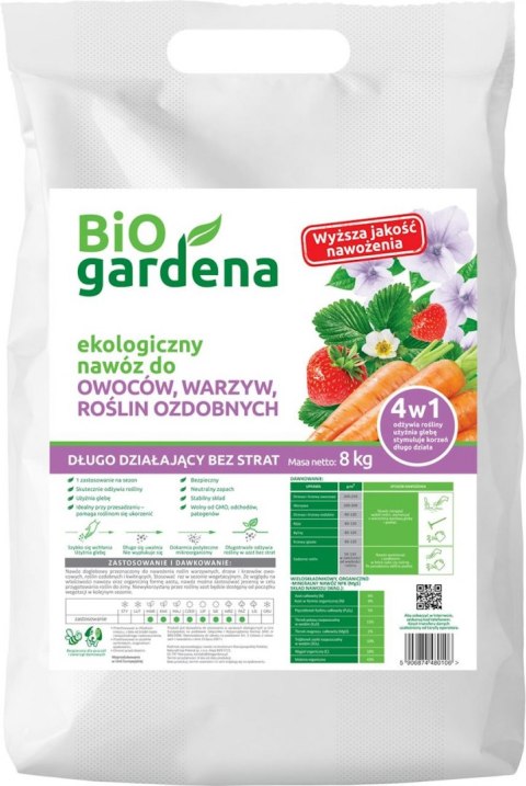 NAWÓZ DO OWOCÓW, WARZYW, ROŚLIN OZDOBNYCH ECO 8 kg - BIO GARDENA BIO GARDENA (nawozy)