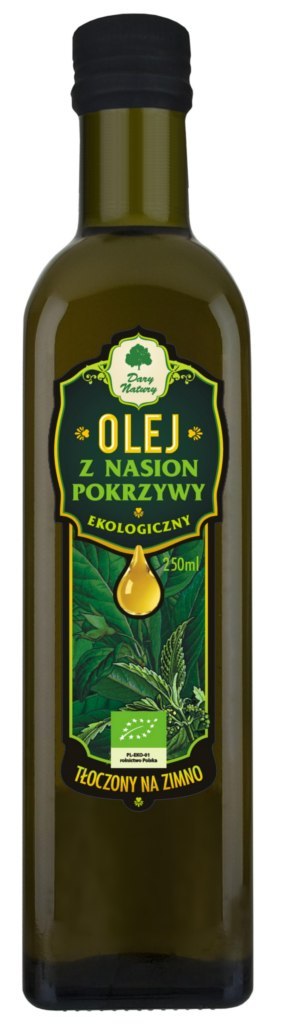 OLEJ Z NASION POKRZYWY TŁOCZONY NA ZIMNO BIO 250 ml - DARY NATURY DARY NATURY - inne BIO