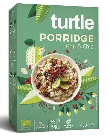 OWSIANKA Z JAGODAMI GOJI I NASIONAMI CHIA BEZGLUTENOWA BIO 400 g - TURTLE TURTLE (owsianki, płatki)